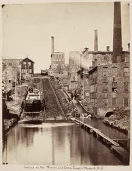 Steigung am Morris und Essex Kanal, Newark, New Jersey, ca. 1870
