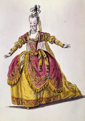 Theaterkostüm des 18. Jahrhunderts, Gravur des 19. Jahrhunderts