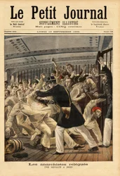 Eine Revolte an Bord des Schiffes Ville de Saint Nazaire, das von der Ile d