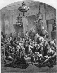 Eine Schule in China im Jahr 1858.