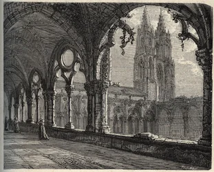 Abtei Saint-Jean-des-Vignes - Soissons - (Saint Jean des Vignes) - Gravur in „PATRIE“ - BESCHREIBUNG PICTURESQUE DE LA FRANCE EN 6 VOLUMES VON LUCIEN HUARD - Ende des 19. Jahrhunderts
