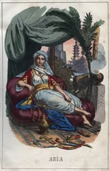 Allegorie Asiens - Stich aus „Usi e costumi di tutti i popoli dell