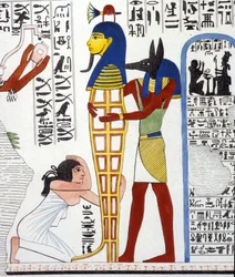 Anubis und eine Mumie - in „Denkmäler von Ägypten und Obernubien“ von Ippolito Rosellini