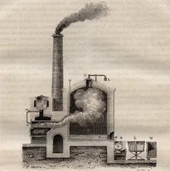 Apparat von Michel de Marseille zur Destillation von Rohschwefel - Gravur in 