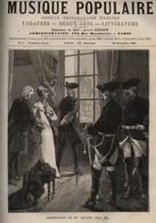 Verhaftung von Madame Favart Marie Justine Benoite Duronceray, genannt Madame Favart (1727-1772), französische Komödiantin und Sängerin, Opfer der Avancen von Maurice von Sachsen (1696-1750), wurde von ihm verhaftet und im Kloster der Büßerinnen unter größ