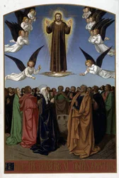 Himmelfahrt Christi (Engel, Joseph, die Jungfrau), n.d. aus einem Dokument des 16. Jahrhunderts