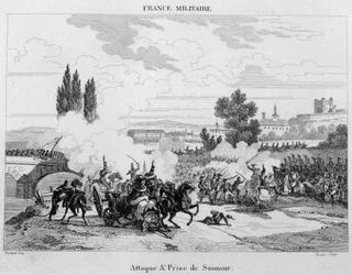 Angriff und Eroberung von Saumur (Gravur)