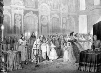 Taufe von Großherzog Nikolaus (zukünftiger Nikolaus I.) - Gravur