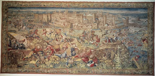 Schlacht von Pavia. Wandteppich. 17. Jahrhundert. Museum von Capodimonte, Neapel