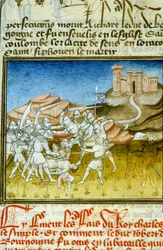 Schlacht von Soissons - Miniatur des Mittelalters