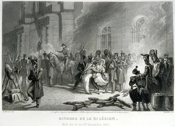 Biwak der XI. Legion - Nacht vom 22. auf den 23. Dezember 1830 - in 