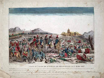 Feldzug in Preußen und Polen (1806-1807) Napoleon I. auf dem Schlachtfeld von Eylau am 9. Februar 1807
