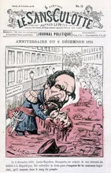 Karikatur zum Staatsstreich Napoleons III. vom 2. Dezember 1851 - in „Le Sans-Culotte“
