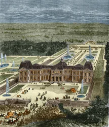 Chateau de Vaux Le Visomte (Vaux-Le-Vicomte) zur Zeit von König Ludwig XIV. (19. Jahrhundert) (Gravur)