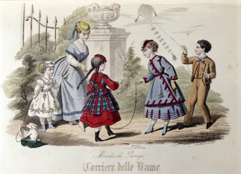 Kinderkleidung in Paris im Jahr 1866