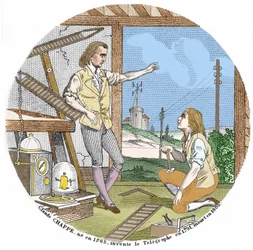 Claude Chappe (1765 - 1807), französischer Ingenieur, erfand 1791 den Telegrafen.