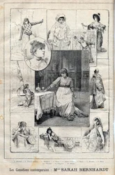 Schauspielerin Sarah Bernhardt (1844-1923) in Macbeth - Pierrot Mörder - Theodora - Tosca - Jeanne d