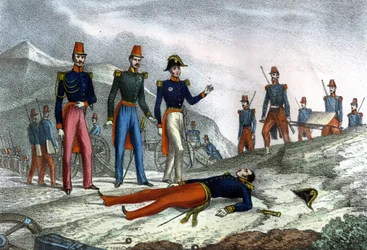 Eroberung Algeriens. Tod von General Danrémont während der Eroberung von Constantine. 13. Oktober 1837. In „L