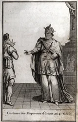 Kostüm der östlichen Kaiser im 4. Jahrhundert. Gravur in „Beaute de l