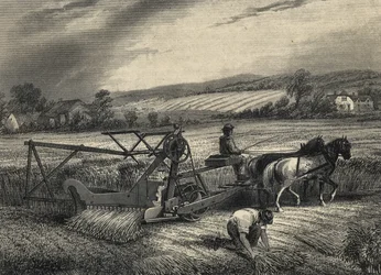 Cyrus McCormicks Erntemaschine von 1831, ausgestellt auf der Kristallpalast-Ausstellung von 1851