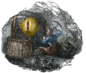 Davy-Lampe 1815 von Humphry Davy (1778-1829). Gravur von 1834.
