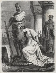 Tod von Katherine Howard, Ehefrau von Heinrich VIII. - Gravur 1864