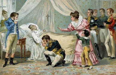 Tod von Napoleon I. (1769-1821) auf St. Helena am 5. Mai 1821.