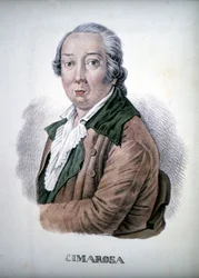 Domenico Cimarosa (1749 - 1801), Farbgravur aus dem 19. Jahrhundert