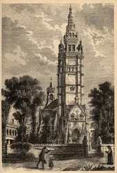 Eglise Notre Dame de Croaz Batz in Roscoff - Finistère - Bretagne - Gravur in „Patrie - Beschreibung der malerischen Frankreichs in 6 Bänden“ von Lucien Huard - Ende des 19. Jahrhunderts
