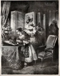 Gravur des 19. Jahrhunderts für den Roman von Madame Cottin (Sophie Cottin Rostand) „Malvina“ - Private Sammlung