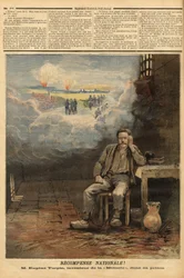 Eugene Turpin (1848-1927) Chemiker, Erfinder von Melinit (einem Sprengstoff) im Jahr 1884, in seiner Zelle, fälschlicherweise beschuldigt, seine Erfindung an den Feind verkauft zu haben. Er inspirierte Jules Verne für die Figur des Thomas Roch im Roman „Fa