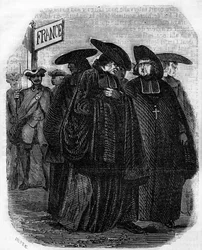 Vertreibung der Jesuiten aus Frankreich durch Urteile der Parlamente im Jahr 1762.