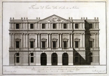 Fassade des Theaters alla Scala in Mailand
