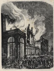Brand der Oper de la rue Lepelletier (Le Peletier) in Paris am 28. Oktober