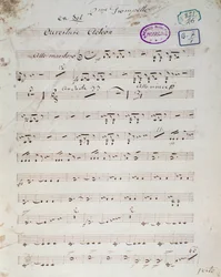Erste Seite der Partitur von „Acteon“ englische komische Oper von Daniel Francois Esprit Auber