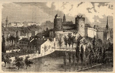 Fougères vue générale - Bretagne - Gravur in 