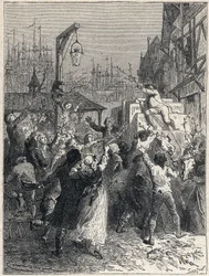 Französische Revolution: Triumph von Honoré Gabriel Riqueti, Graf von Mirabeau (1749-1791), Einzug in die Stadt Marseille im Jahr 1789. Gravur von 1889. Private Sammlung.