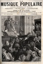 Giovanni Battista Pergolesi schlägt mit einem Orangenstab im Teatro Tor di Nona in Rom im Januar 1735 während der Premiere der Oper Olimpiade zu