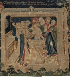 Geschichte von Saint Piat und Saint Eleuthère, Szene 13: Die Taufe von Blanda