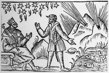 Ichthyomantie: Weissagung anhand der Bewegung von Fischen - in „Historia de Gentibus Septentrionalibus“ (Geschichte der Völker des Nordens) von Olaus Magnus, Rom 1555