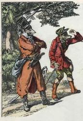 Illustration des Märchens „Gute Mama Schaf“. In „Tales from the home for the little ones“. Anonyme Gravur des 19. Jahrhunderts