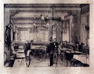 Innenansicht des Café Le Procope in der Rue de l