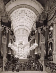Innenraum der Kirche der Invaliden während der religiösen Zeremonie am 15.12.1840. (Überführung der Asche von Napoleon I. zu den Invaliden)