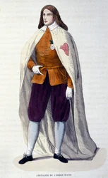 Ritter des Ordens von Avis (oder Aviz), eines portugiesischen Ritterordens, der 1147 von König Alfons I. Henriques für den Kampf gegen die Mauren gestiftet wurde. Stich aus dem 19. Jahrhundert.