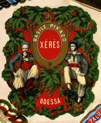 Etikett von „Basile Pikazo - Jerez - Odessa“, 19. Jahrhundert