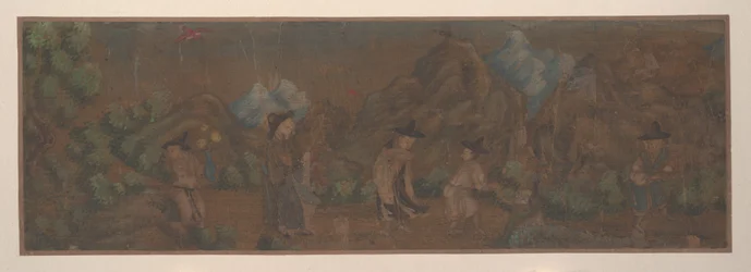 Landschaftsgemälde einer Figur in Waldlandschaft