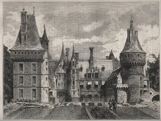Das Schloss von Maintenon, Eure et Loir, Centre, Frankreich (Stich aus dem 19. Jahrhundert)