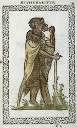 Der stehende Mönch - in „Habits et effigies“ von Jean Sulperius