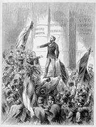 Léon Gambetta verkündet die Proklamation der Republik am 4. September