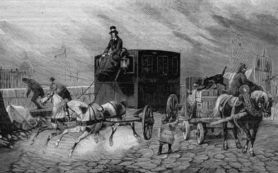 Die Omnibusse von Paris im 19. Jahrhundert: die Béarnaise - Gravur von 1892